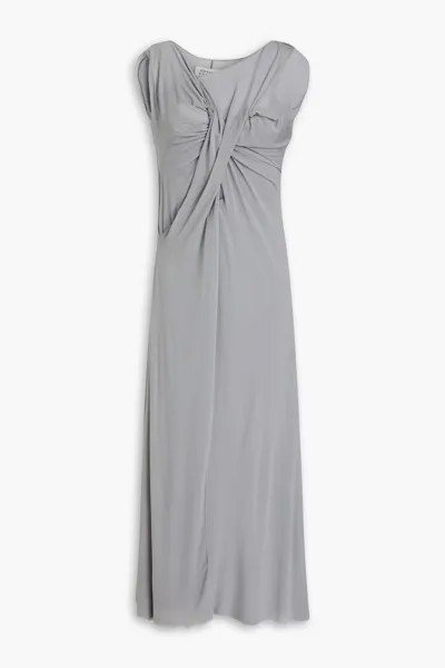 Платье миди из эластичного джерси с перекрученной драпировкой Maison Margiela, серый