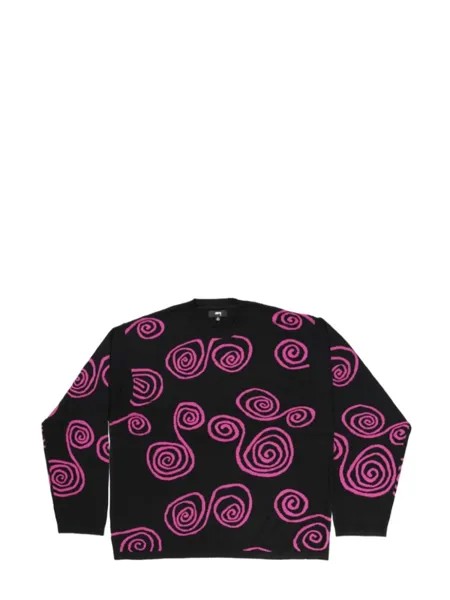 Stüssy джемпер из хлопка и кашемира, черный