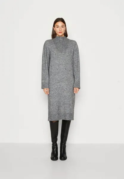 Платье Point Object OBJMINNA ZIP DRESS, цвет dark grey melange