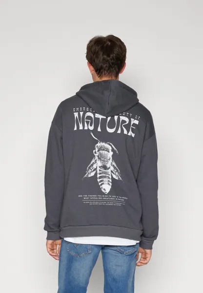 Толстовка YOURTURN NATURE BEE RELAXED HOODIE, цвет dark grey