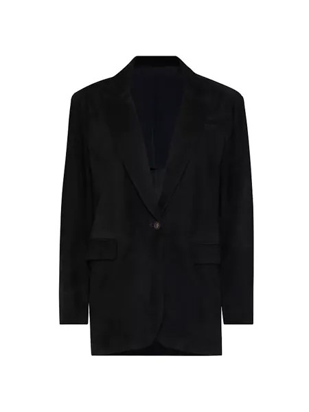 Замшевый пиджак Brunello Cucinelli, черный