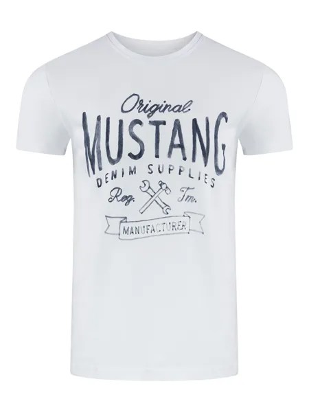 Футболка Mustang Basic Print, белый