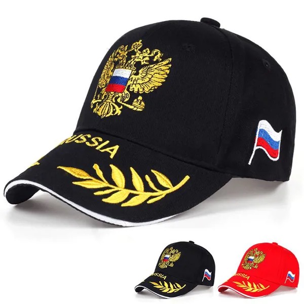 Унисекс 100% хлопок бейсболка Русская эмблема Вышивка Snapback Модные шляпы для мужчин Женщины Шапки
