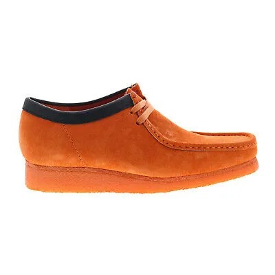 Clarks Wallabee 26163072 Мужские оранжевые оксфорды и туфли на шнуровке повседневная обувь