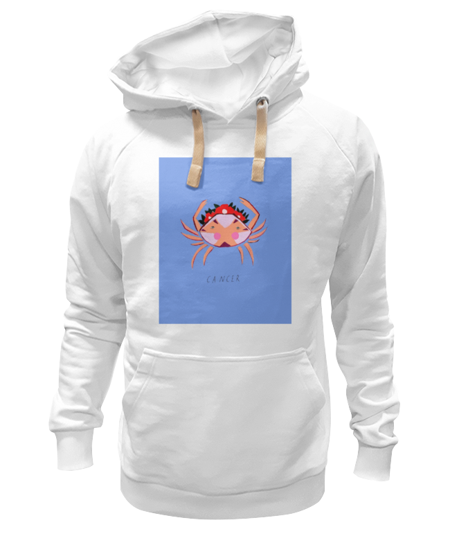 Худи Printio Знаки зодиака. рак. белое 3XL