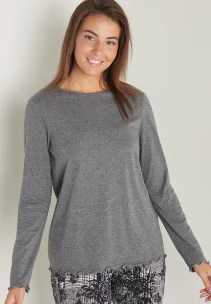 Топ с длинными рукавами LONG-SLEEVED WITH ROLLED HEM Tezenis, цвет grigio antracite mel.