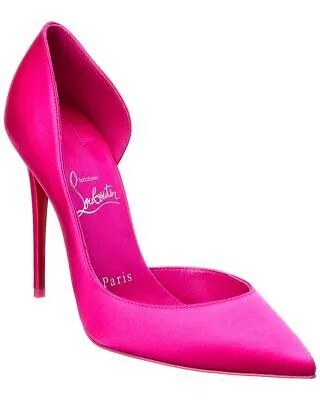Christian Louboutin Iriza 100 Атласные туфли женские розовые 36