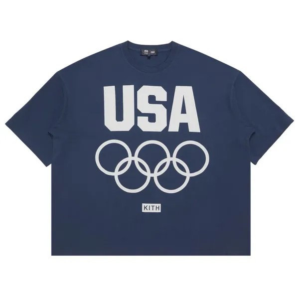 Футболка Kith For Team USA Washed Bishop Tee, цвет Sea