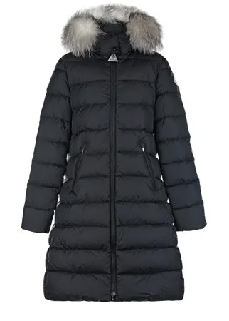 Черное стеганое пальто Moncler