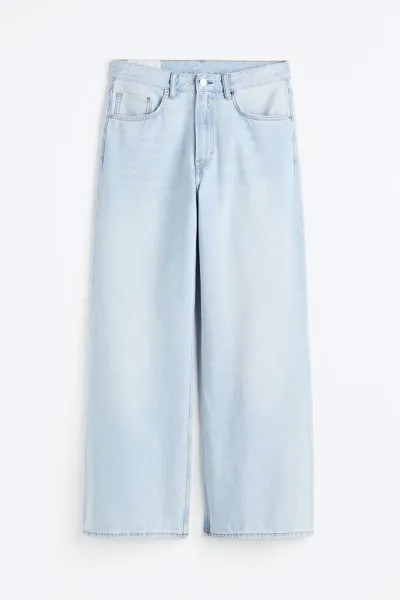 Свободные джинсы Bootcut H&M, светло-голубой деним