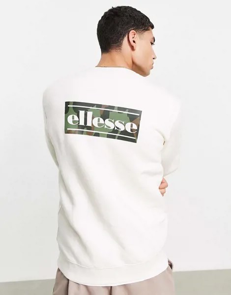 Свитшот цвета экрю с принтом логотипа на спине ellesse-Светло-бежевый цвет