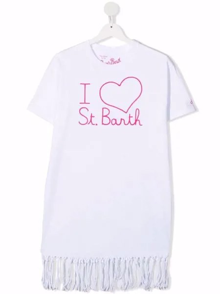 Mc2 Saint Barth Kids платье с бахромой