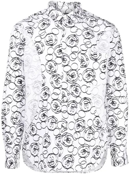 Comme des Garçons Homme Deux рубашка с длинными рукавами и принтом Mickey, белый