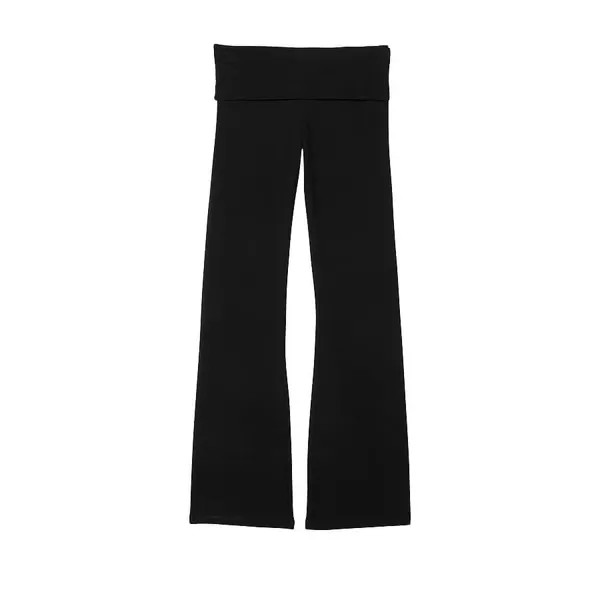 Леггинсы Victoria's Secret Yoga Mid-Rise Foldover Flare, черный