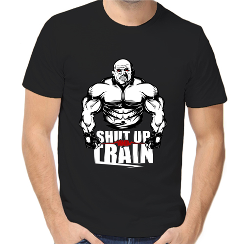 Футболка shut up and train, размер (58)4XL, чёрный