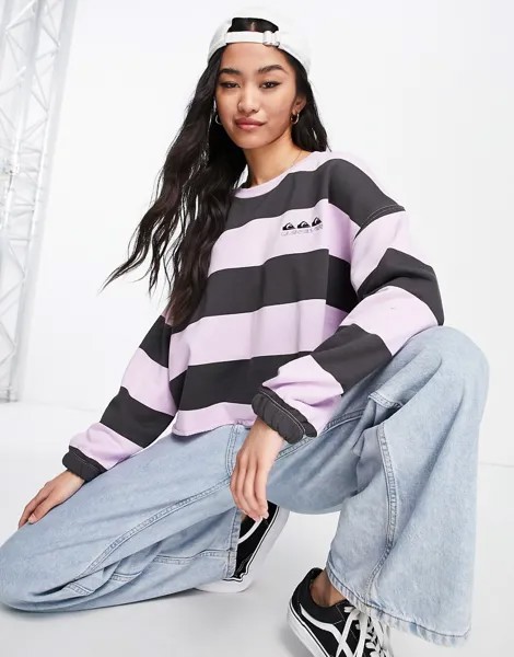 Фиолетовый свитшот в полоску Quiksilver Palm Roots-Фиолетовый цвет