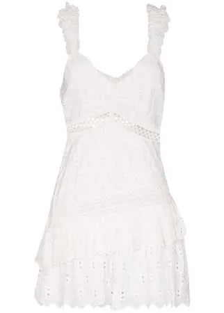 LoveShackFancy платье мини Desra с вышивкой
