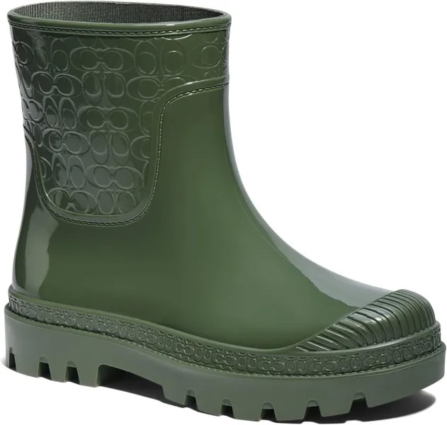 Резиновые сапоги Millie Rubber Rain Bootie COACH, цвет Army Green