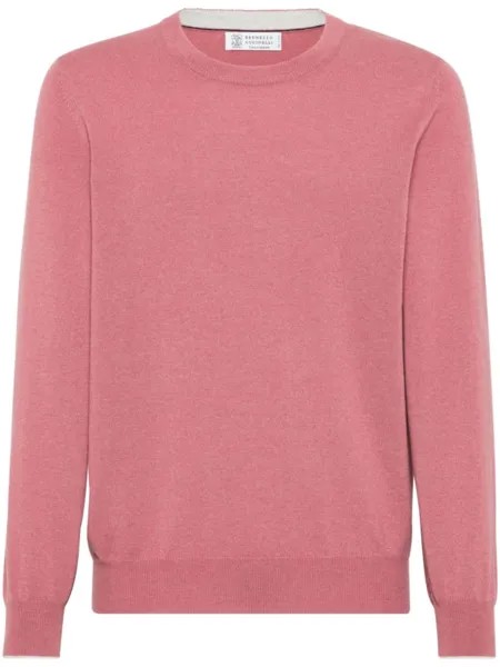 Brunello Cucinelli кашемировый джемпер тонкой вязки, красный