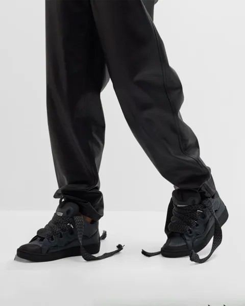 Мужские кожаные низкие кеды Curb Lanvin