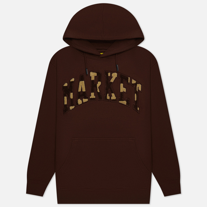Мужская толстовка MARKET Chess Club Applique Fleece Hoodie коричневый, Размер M