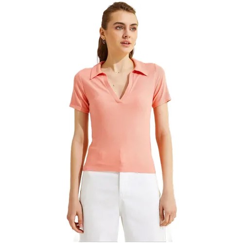 Блузка-поло KOTON WOMEN, 1YAK13058EK, цвет: ORANGE, размер: XL