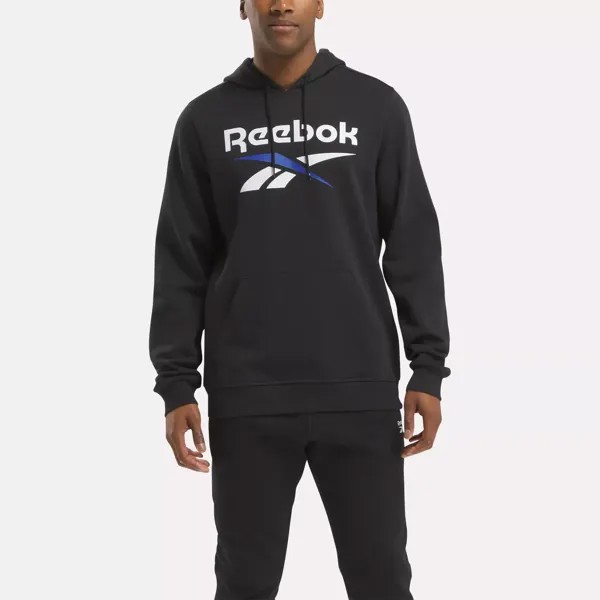 Флисовый пуловер с логотипом Identity Reebok, черный/синий