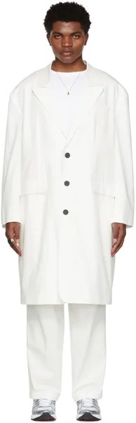 Эксклюзивное приталенное пальто SSENSE Off-White в стиле 90-х LU'U DAN