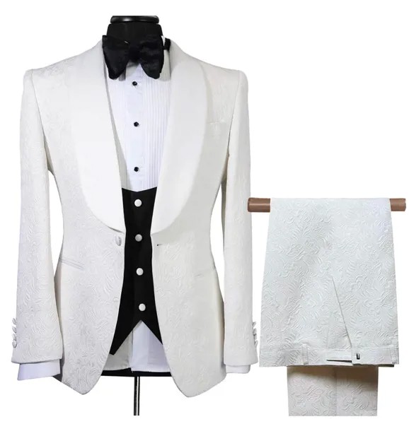 Мужской костюм из 3 предметов, мятный Повседневный цветочный блейзер, фиолетовые смокинги для выпускного вечера, твидовая шаль с лацканами, белая куртка для уживечерние и вечеринки