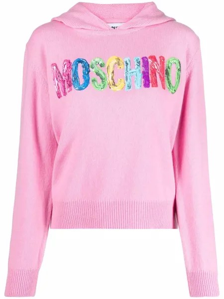 Moschino трикотажное худи с логотипом