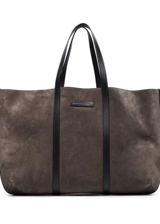 Brunello Cucinelli двусторонняя сумка-тоут с нашивкой-логотипом