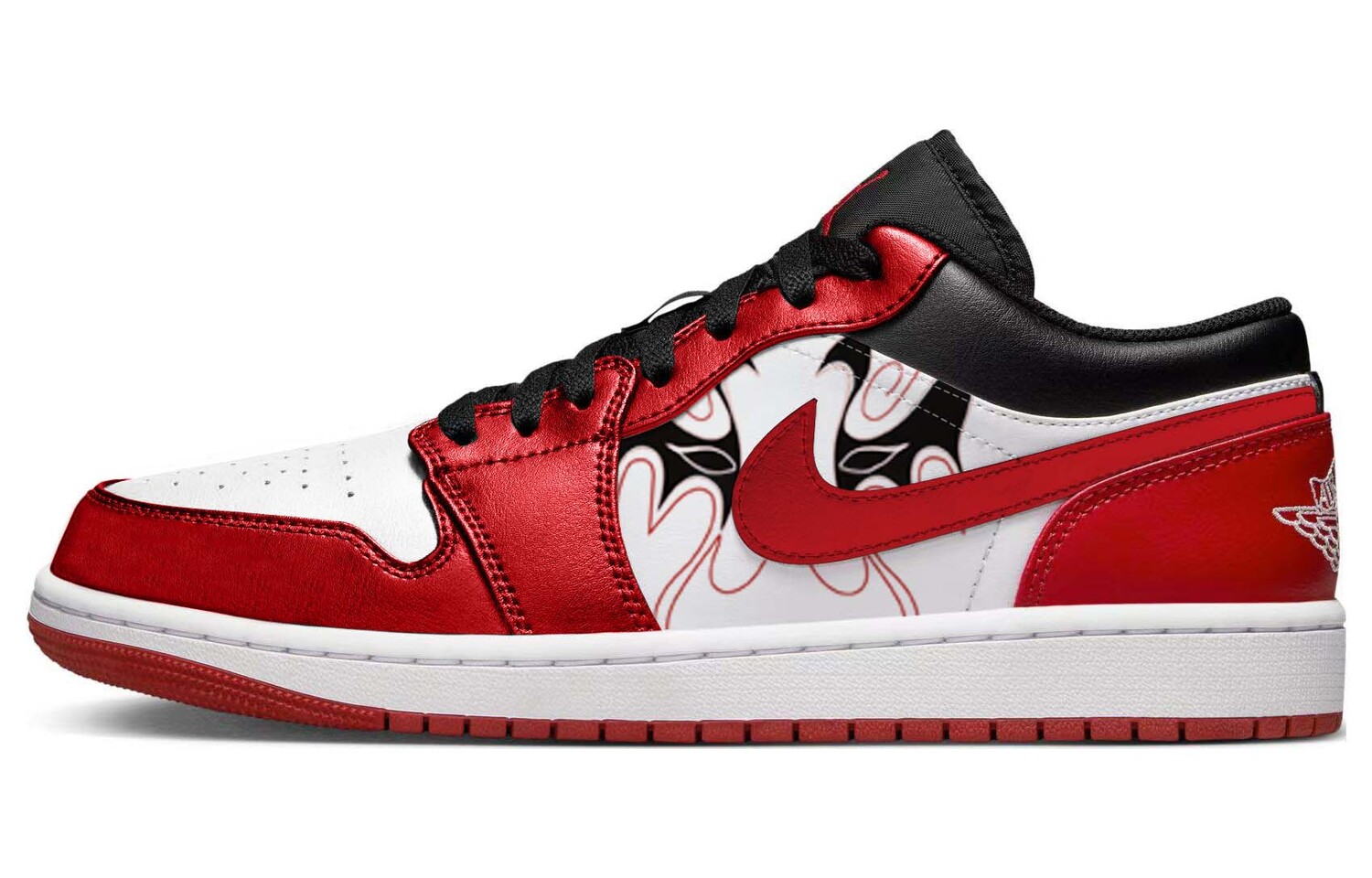 Кроссовки Air Jordan 1 Vintage Basketball Shoes Men Low-top Red/Black, красный