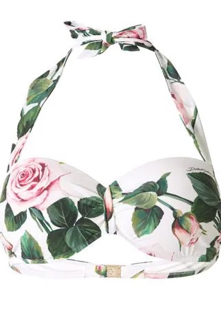 Dolce & Gabbana лиф бикини с принтом Tropical Rose