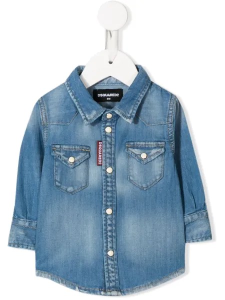 Dsquared2 Kids джинсовая рубашка с нагрудным карманом