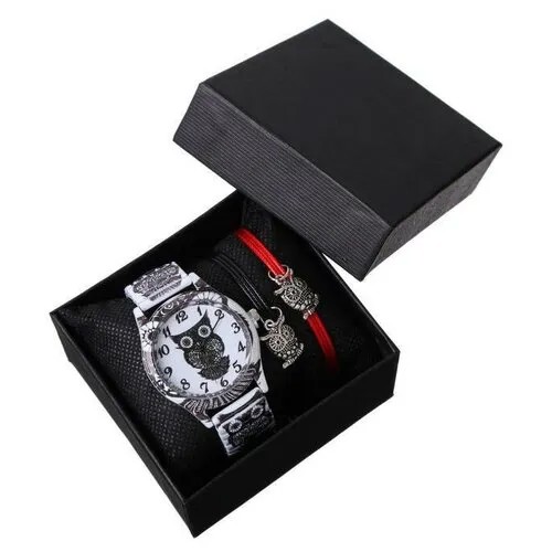 Наручные часы Подарочный набор 2 в 1 Совушки наручные часы, браслет