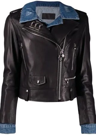 Philipp Plein байкерская куртка с декором Skull