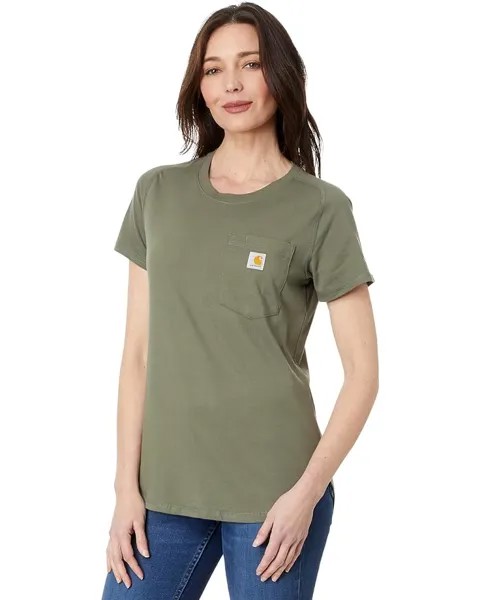Футболка Carhartt Force Relaxed Fit Midweight Pocket, цвет Dusty Olive