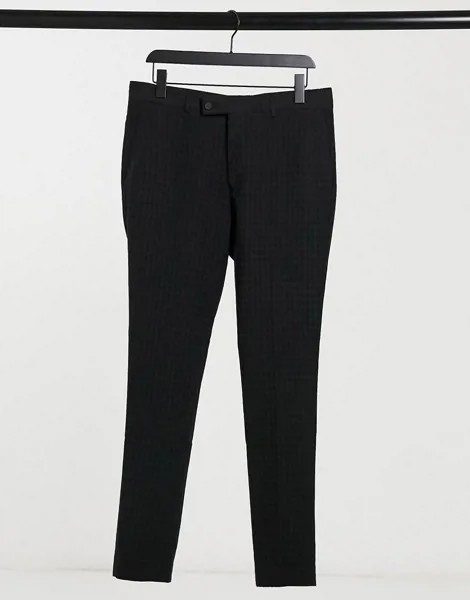 Супероблегающие брюки с фактурой «гусиная лапка» Bolongaro Trevor-Черный цвет