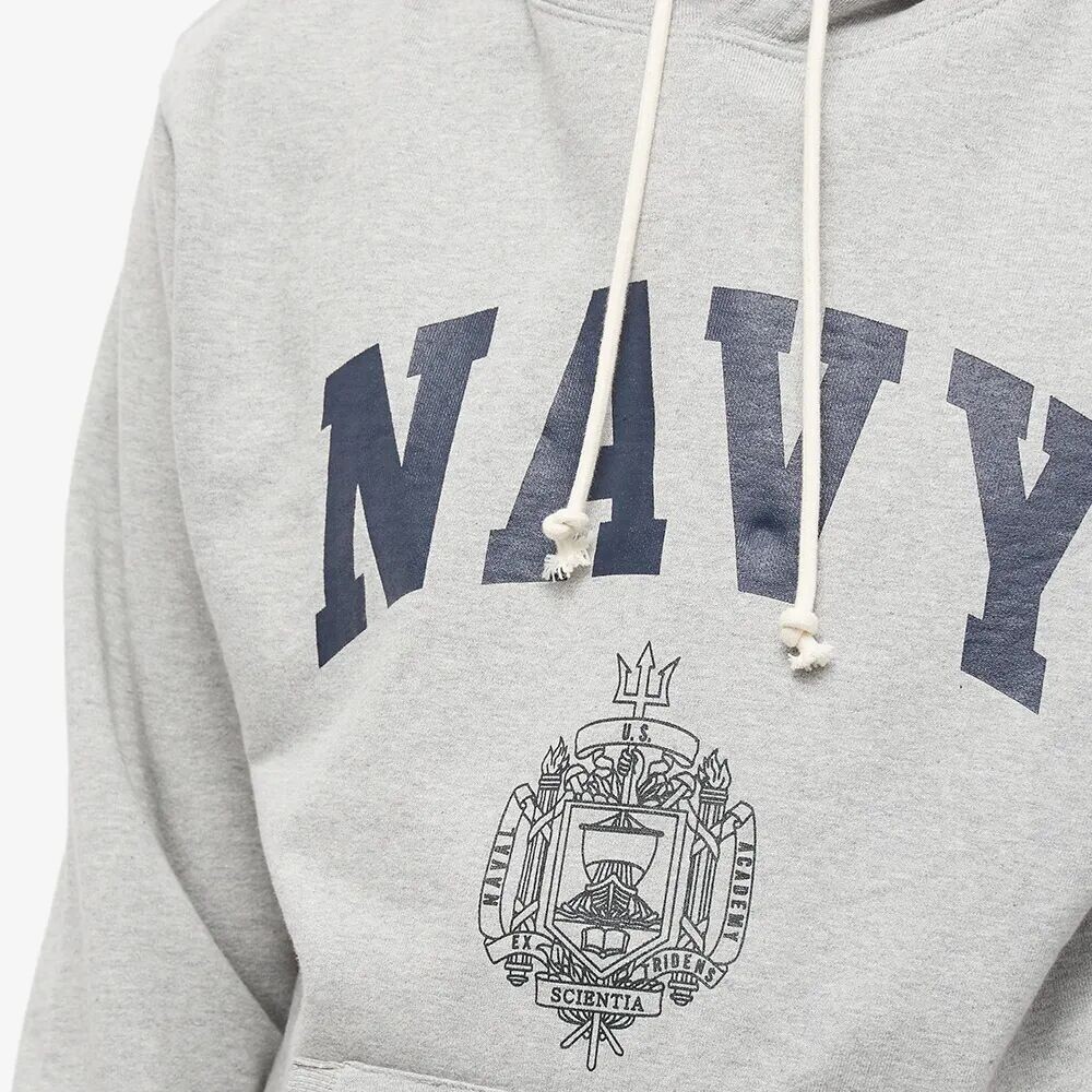 Uniform Bridge Vintage US Navy Popover Hoodie, серый