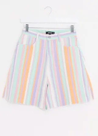 Джинсовые шорты в пастельную полоску от комплекта Missguided-Многоцветный