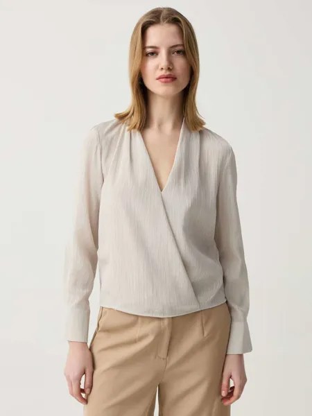 Блузка с ламинированным полосатым узором Ovs, цвет light grey