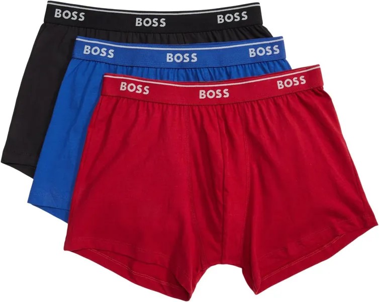 Трусы 3-Pack Trunks Classic BOSS, цвет Crimson/Blue/Charcoal