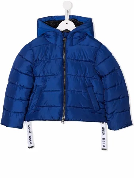 MSGM Kids пуховик с вышитым логотипом