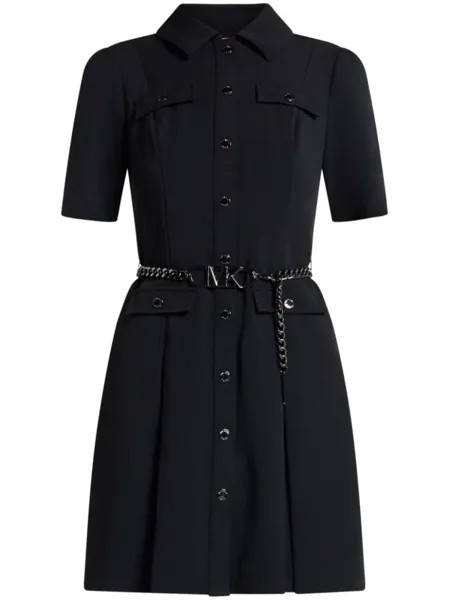Michael Michael Kors платье-рубашка из крепа, черный
