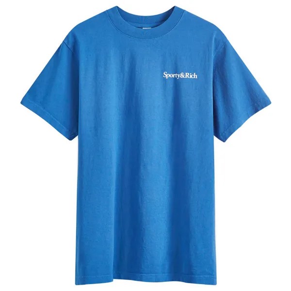 Футболка Sporty & Rich Health Is Wealth T-Shirt, цвет Imperial Blue & White
