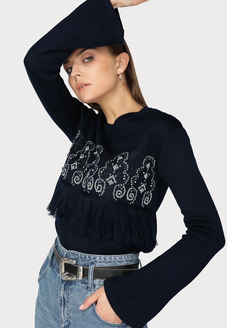 Джемпер женский Vivawool 308558 синий 54 RU