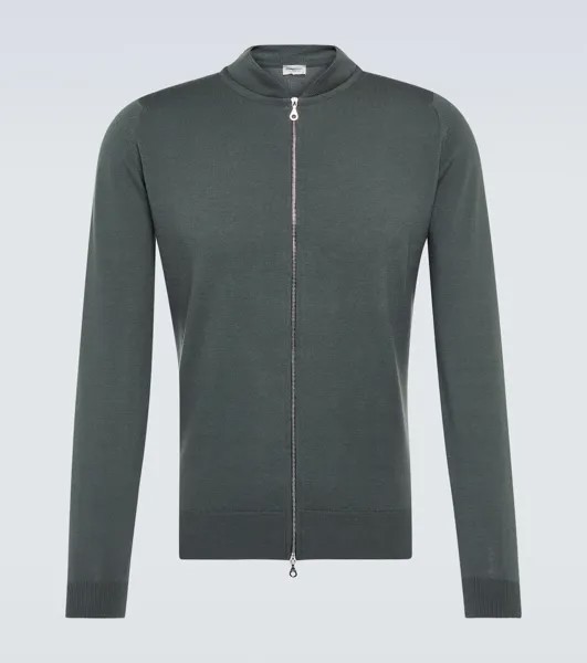Кардиган Maclean из шерсти John Smedley, зеленый
