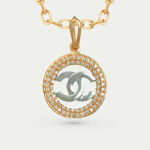 Подвеска GOLD CENTER, красное золото, 585 проба, фианит
