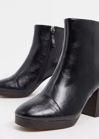 Черные ботинки на платформе для широкой стопы ASOS DESIGN-Черный цвет