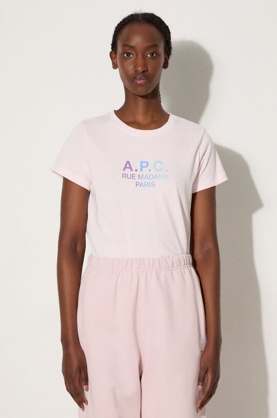 Футболка Дженни из хлопка A.P.C., розовый